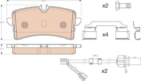 TRW GDB1989 - Тормозные колодки, дисковые, комплект www.parts5.com