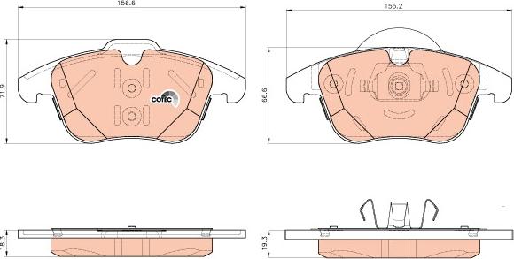 TRW GDB1925 - Komplet zavornih oblog, ploscne (kolutne) zavore www.parts5.com