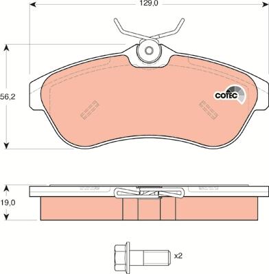 TRW GDB1496 - Тормозные колодки, дисковые, комплект www.parts5.com