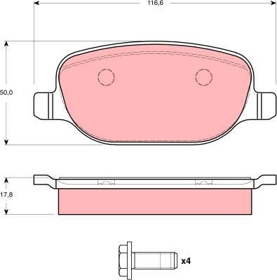 TRW GDB1490 - Brake Pad Set, disc brake www.parts5.com