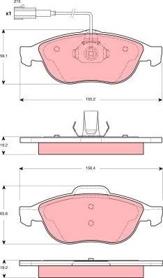 TRW GDB1444 - Brake Pad Set, disc brake parts5.com