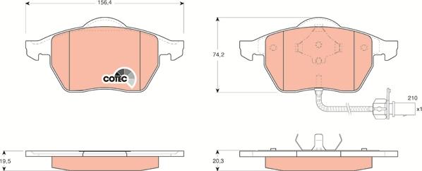 TRW GDB1440 - Komplet zavornih oblog, ploscne (kolutne) zavore parts5.com