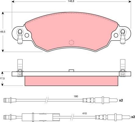 TRW GDB1447 - Brake Pad Set, disc brake www.parts5.com