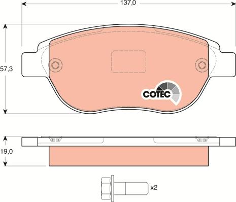 TRW GDB1464 - Brake Pad Set, disc brake parts5.com