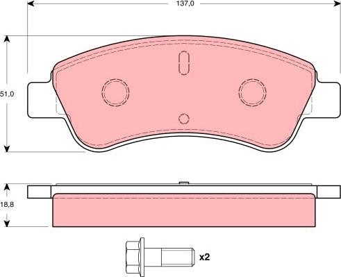 TRW GDB1462 - Тормозные колодки, дисковые, комплект www.parts5.com