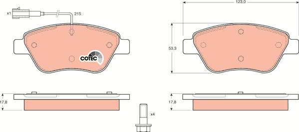 TRW GDB1482 - Тормозные колодки, дисковые, комплект www.parts5.com