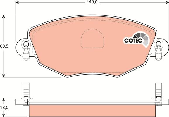 TRW GDB1434 - Brake Pad Set, disc brake www.parts5.com