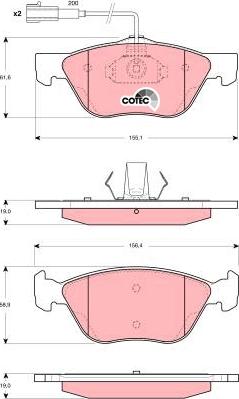 TRW GDB1427 - Brake Pad Set, disc brake parts5.com