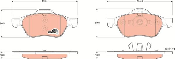 TRW GDB1540 - Komplet zavornih oblog, ploscne (kolutne) zavore www.parts5.com