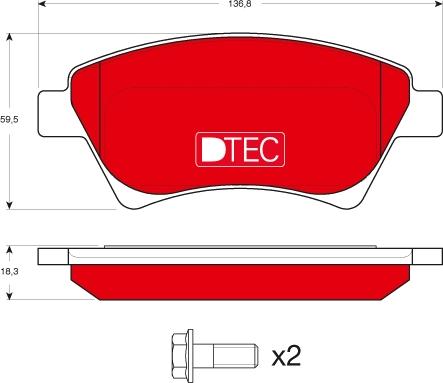 TRW GDB1552DTE - Zestaw klocków hamulcowych, hamulce tarczowe www.parts5.com