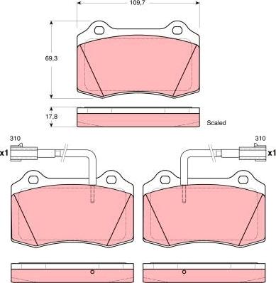 TRW GDB1519 - Brake Pad Set, disc brake parts5.com