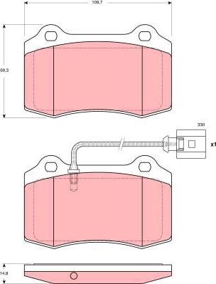 TRW GDB1644 - Brake Pad Set, disc brake www.parts5.com