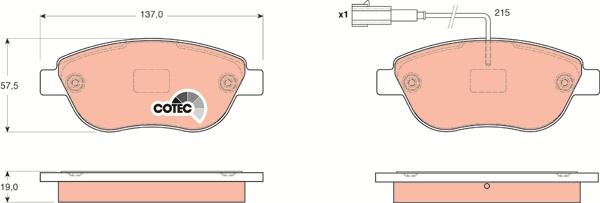 TRW GDB1655 - Brake Pad Set, disc brake www.parts5.com