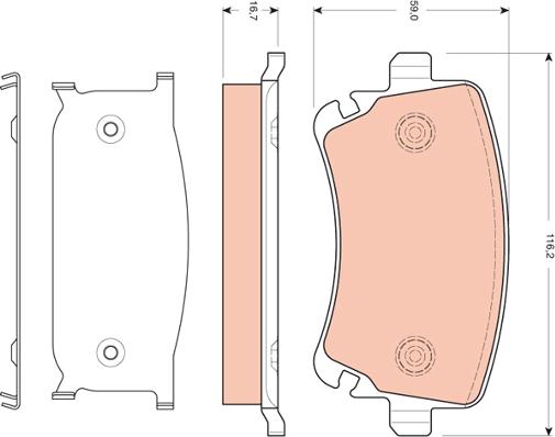 TRW GDB1661 - Sada brzdových destiček, kotoučová brzda www.parts5.com