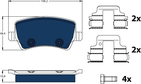 TRW GDB1685BTE - Piduriklotsi komplekt,ketaspidur www.parts5.com