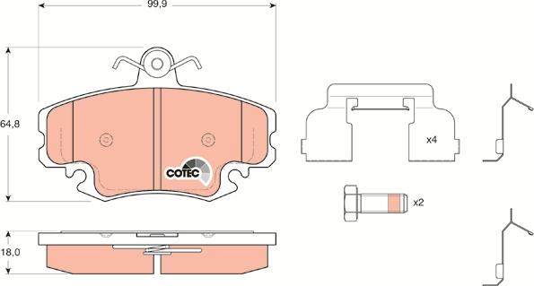 TRW GDB1634 - Тормозные колодки, дисковые, комплект www.parts5.com