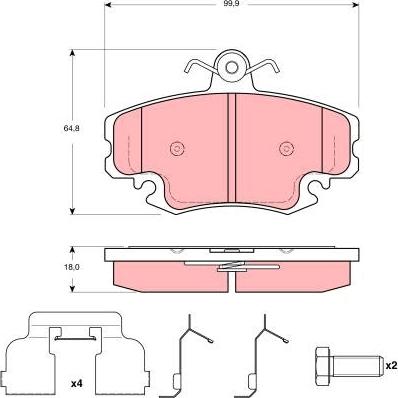 TRW GDB1635 - Sada brzdových platničiek kotúčovej brzdy www.parts5.com