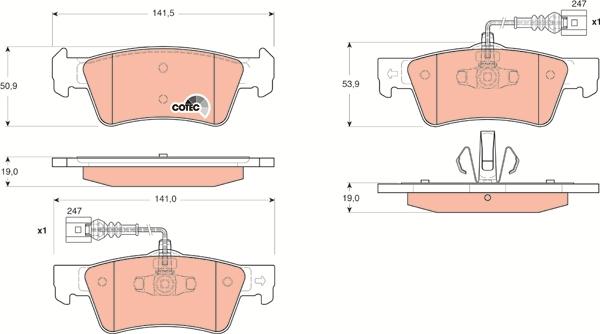 TRW GDB1672 - Brake Pad Set, disc brake www.parts5.com