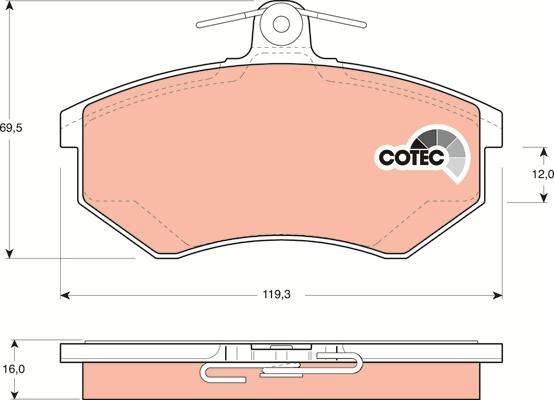 TRW GDB1048 - Brake Pad Set, disc brake www.parts5.com