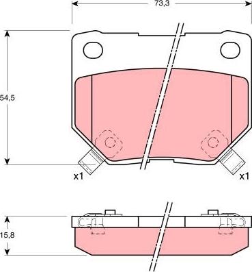 TRW GDB1007 - Brake Pad Set, disc brake parts5.com