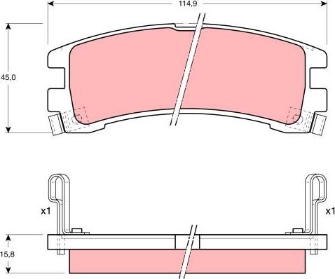 TRW GDB1018 - Тормозные колодки, дисковые, комплект www.parts5.com