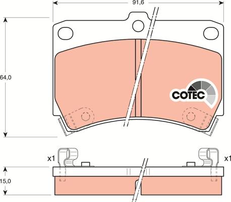 TRW GDB1024 - Brake Pad Set, disc brake www.parts5.com