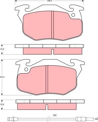 TRW GDB1079 - Brake Pad Set, disc brake www.parts5.com