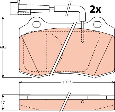 TRW GDB1191 - Bremsbelagsatz, Scheibenbremse www.parts5.com