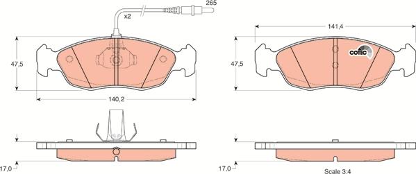 TRW GDB1104 - Fékbetétkészlet, tárcsafék www.parts5.com