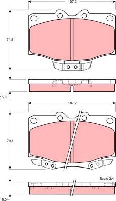 TRW GDB1133 - Fékbetétkészlet, tárcsafék www.parts5.com