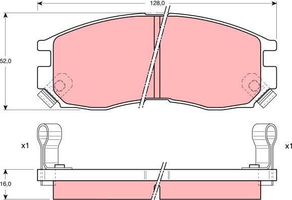 TRW GDB1128 - Zestaw klocków hamulcowych, hamulce tarczowe www.parts5.com