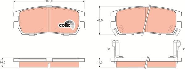 TRW GDB1127 - Brake Pad Set, disc brake parts5.com