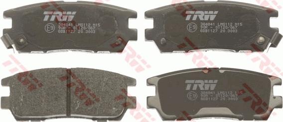 TRW GDB1127 - Brake Pad Set, disc brake www.parts5.com