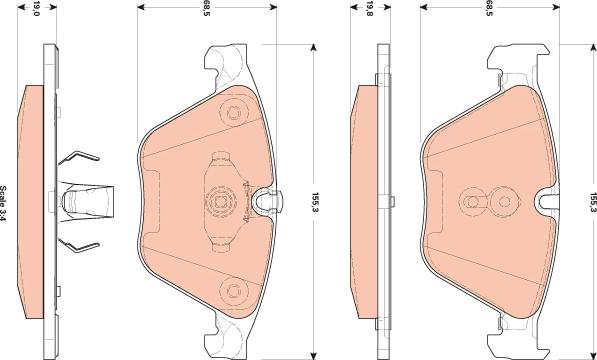 TRW GDB1854 - Тормозные колодки, дисковые, комплект www.parts5.com