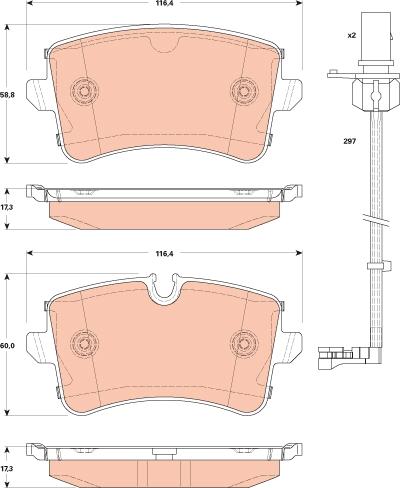 TRW GDB1866 - Тормозные колодки, дисковые, комплект www.parts5.com