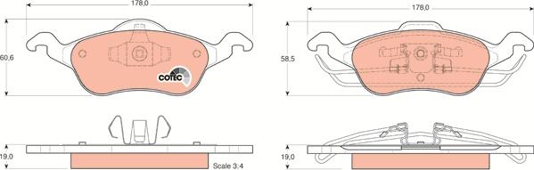 TRW GDB1358 - Тормозные колодки, дисковые, комплект www.parts5.com