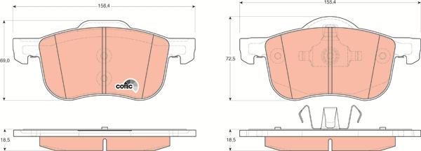 TRW GDB1388 - Brake Pad Set, disc brake parts5.com