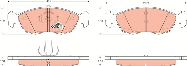 TRW GDB1322 - Σετ τακάκια, δισκόφρενα www.parts5.com