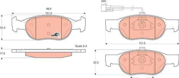 TRW GDB1291 - Sada brzdových destiček, kotoučová brzda www.parts5.com