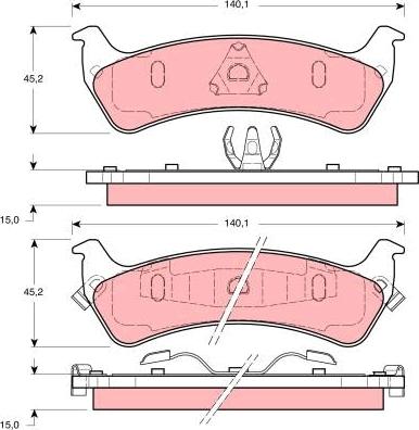 TRW GDB1238 - Brake Pad Set, disc brake www.parts5.com