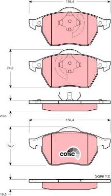 TRW GDB1275 - Zestaw klocków hamulcowych, hamulce tarczowe www.parts5.com