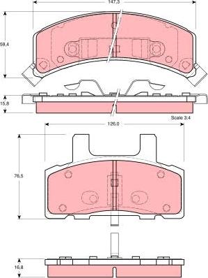 TRW GDB1273 - Brake Pad Set, disc brake www.parts5.com