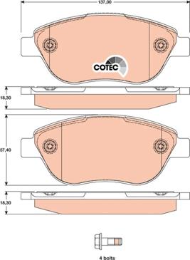 TRW GDB1750 - Brake Pad Set, disc brake www.parts5.com