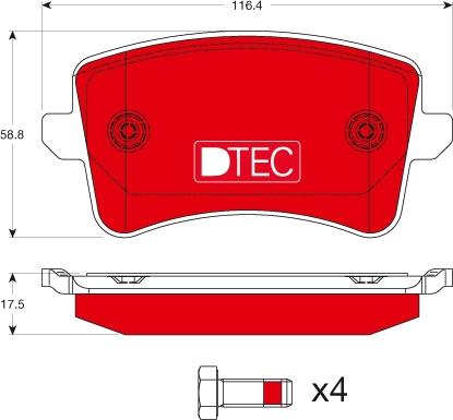 TRW GDB1765DTE - Тормозные колодки, дисковые, комплект www.parts5.com