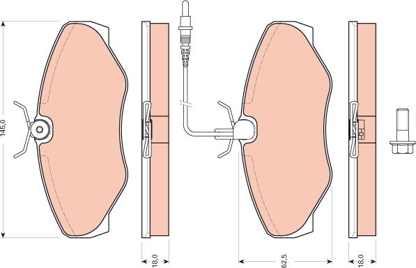 TRW GDB1760 - Комплект спирачно феродо, дискови спирачки www.parts5.com