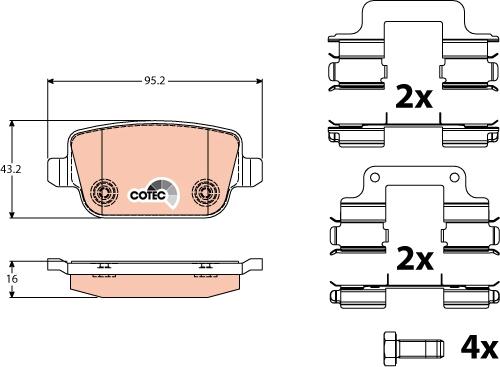 TRW GDB1708 - Piduriklotsi komplekt,ketaspidur www.parts5.com