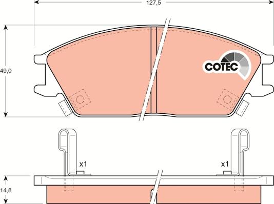 TRW GDB893 - Brake Pad Set, disc brake parts5.com