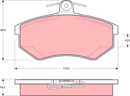 TRW GDB854 - Комплект спирачно феродо, дискови спирачки www.parts5.com