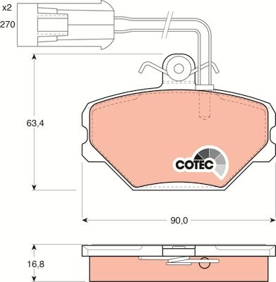 TRW GDB852 - Sada brzdových destiček, kotoučová brzda www.parts5.com