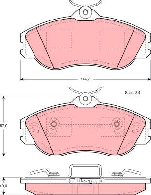 TRW GDB815 - Fékbetétkészlet, tárcsafék www.parts5.com